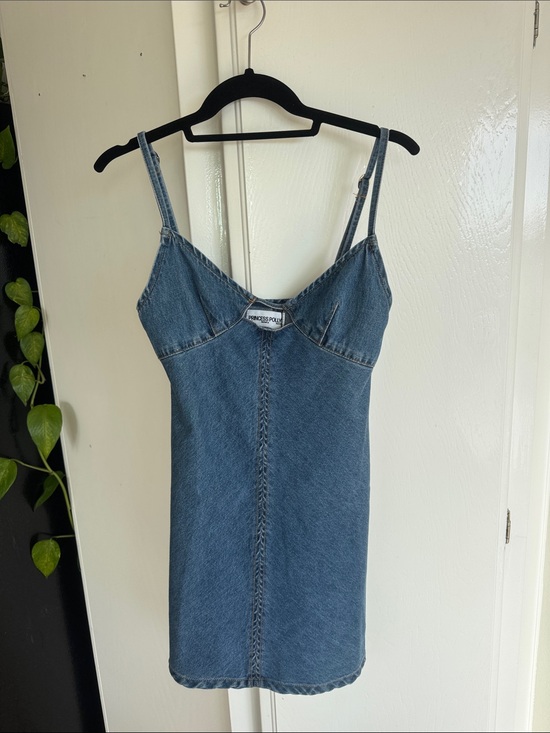 Princess Polly Dresses & Skirts - Princess Polly Blue Denim Mini Dress with Spaghetti Straps